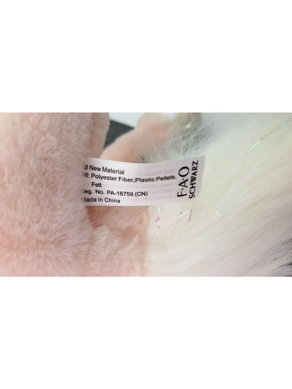 FAO Schwarz Pink Plush Unicorn Pegasus Stuffed Animal Iridescent Horn Wings 14